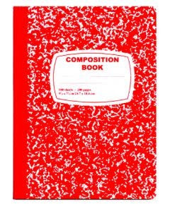 COMPOSITION BOOK - WIDE RULED 100 sheets - Red Cover