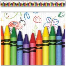 STRAIGHT BORDER: CRAYONS - 3"X35&