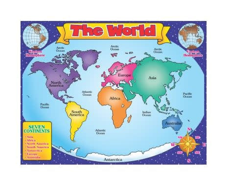 CHARTLET: WORLD MAP 17"X22"