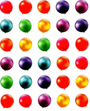 STICKERS: BALLOONS 3/4” 10 SHEETS
