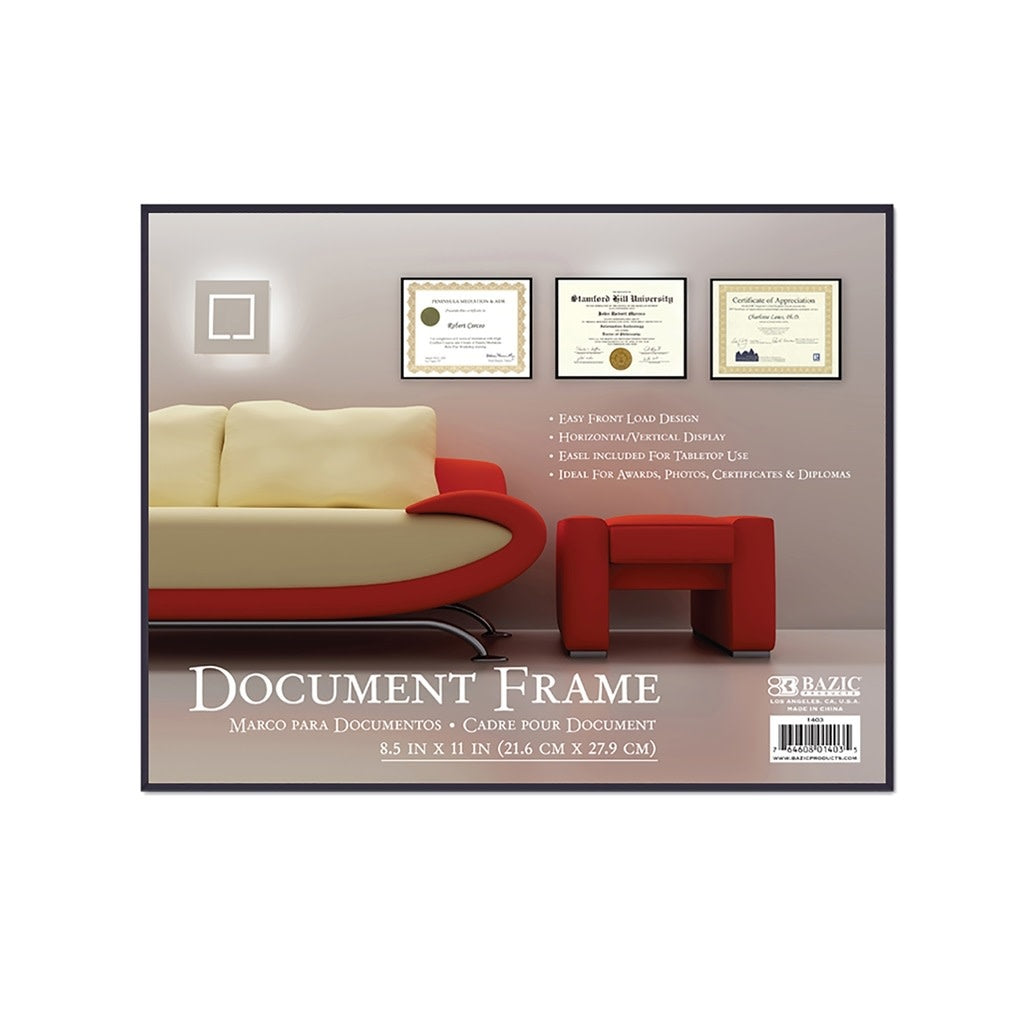 FRONT LOADING DOCUMENT FRAME W/ GLASS COVER