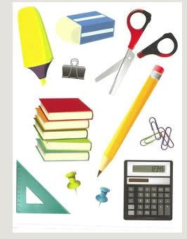 STICKER SCHOOL SUPPLIES 10 SHEETS