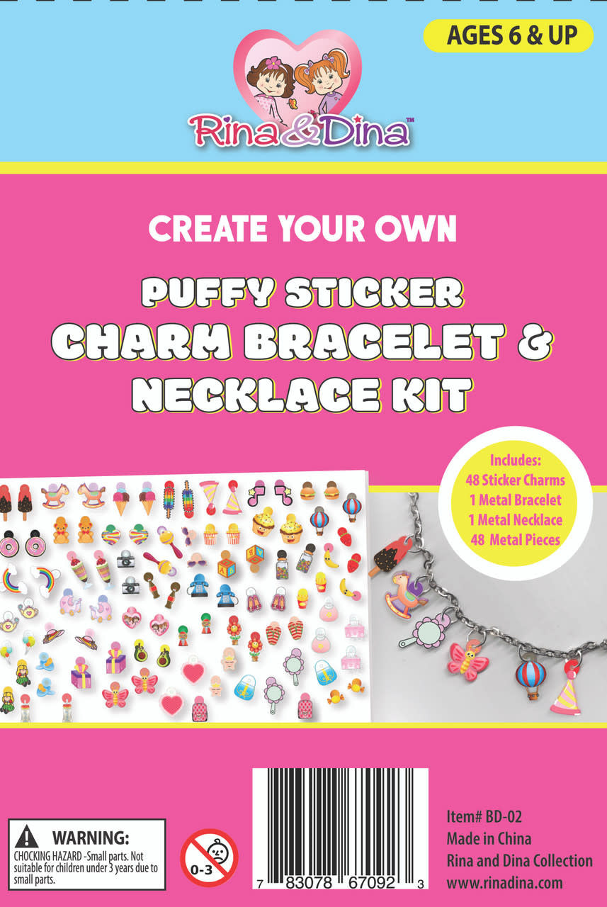 RINA &amp; DINA PUFFY STICKER BRACELET AND NECKLACE KIT`