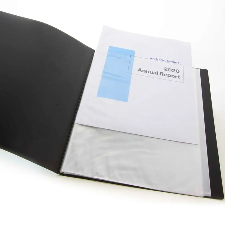 PRESENTATION BOOK HOLDS 8.5"X11" SHEETS - 20 SHEET CAPACITY