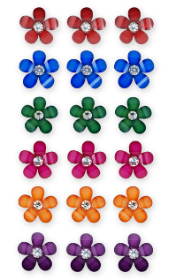 12MM GLITTER DAISY GEMS 18PC BOLD