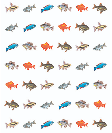 STICKERS: SMALL FISH - 6 SHEETS