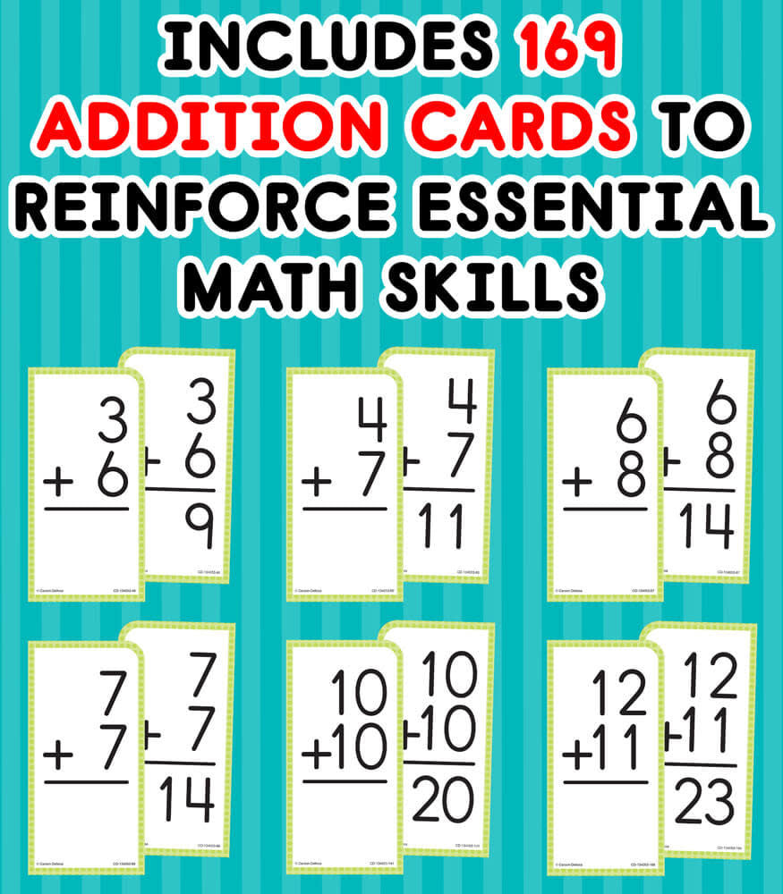 FLASH CARDS: ADDITION ALL FACTS THROUGH 12 - 169 CARDS