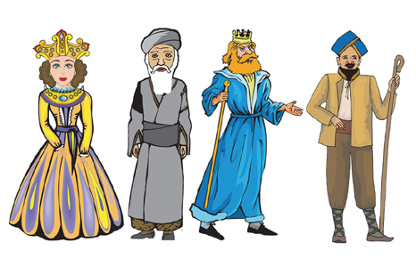 CUT OUTS: PURIM CHARACHTERS 20 SETS OF 4