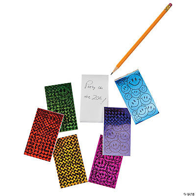 NOTEPAD SMILE FACE METALLIC - 72 PACK - Creative Kids
