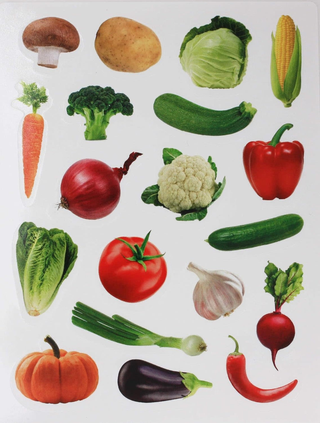 STICKERS: DIE CUT ASSORTED VEGETABLES 10 SHEETS