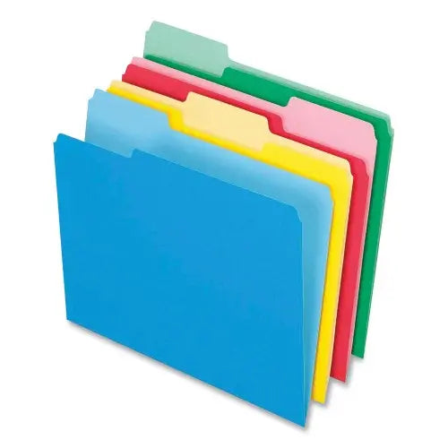 FILE FOLDERS 1/3 CUT ASSORTED COLORS - 36 PACK