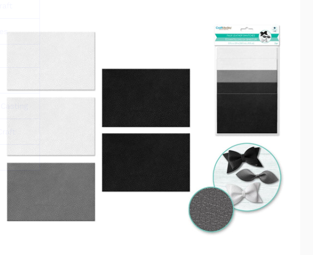 CRAFT FABRIC FAUX LEATHER 6X4 5PC ASSORTED COLOR