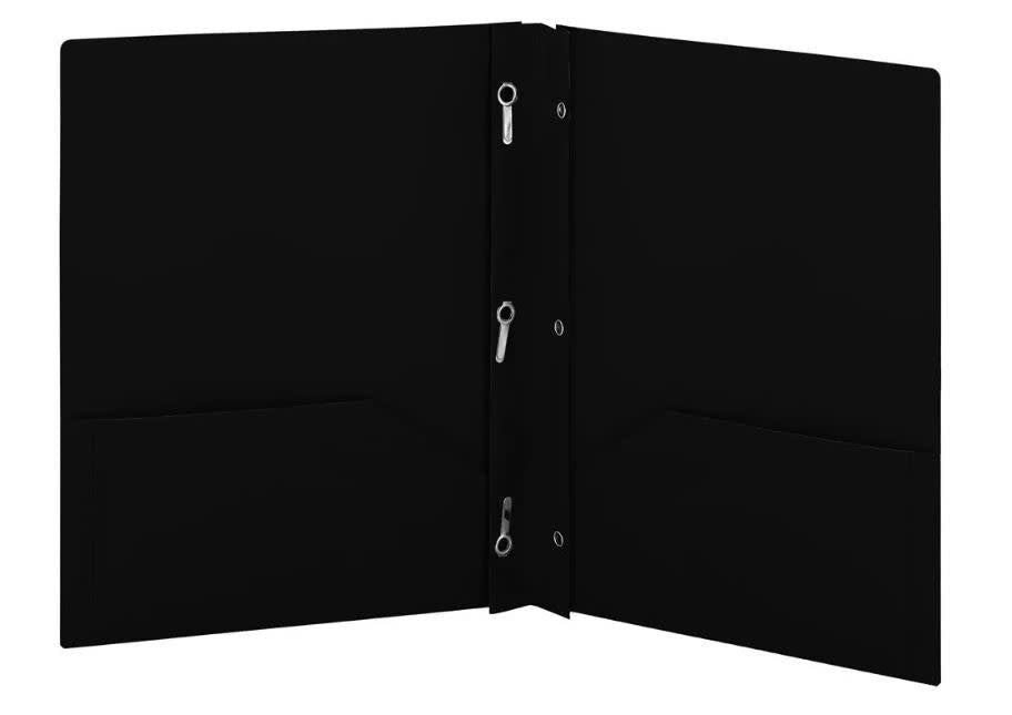 POLY FOLDER: 3 PRONG - 2 POCKET - BLACK - Creative Kids
