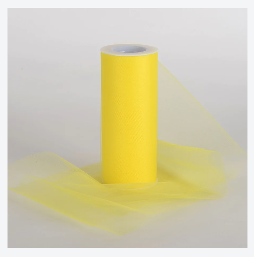 TULLE 6" x  25 yards ROLL - YELLOW