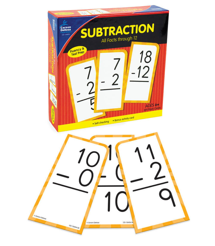 FLASH CARDS: SUBTRACTION ALL FACTS THROUGH 12 - 169 CARDS