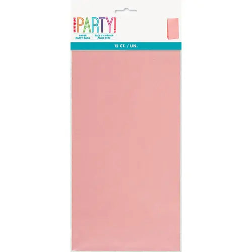 PAPER BAGS -  PINK 5"X10" - 12 PACK