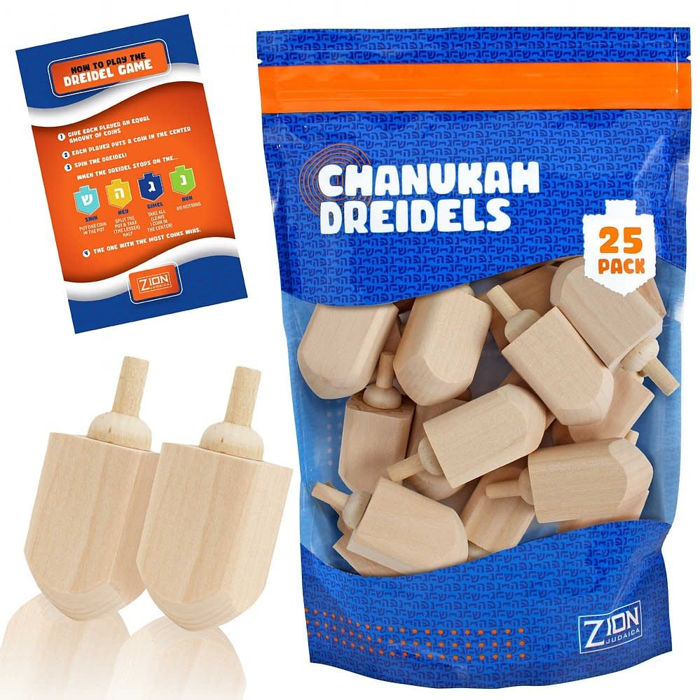 LARGE WOOD BLANK DREIDEL 3" - 25 PACK