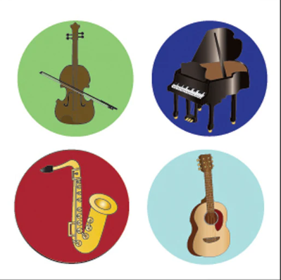 STICKERS: INCENTIVE MUSICAL INSTRUMENTS  864 PC