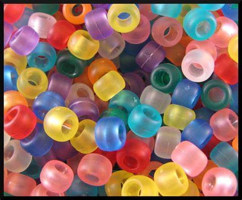PONY BEADS: FROSTED MULTI COLOR 6mmX9mm  900 PACK