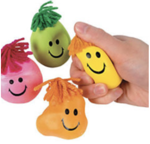 STRESS BALL -  NEON SMILE FACE - 24 PACK - Creative Kids
