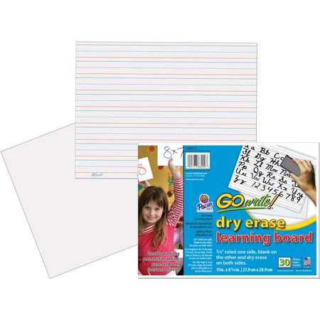 DRY ERASE LINED LEARNING BOARD NON-ADHESIVE 11"X8.25" - 30 PACK - Creative Kids