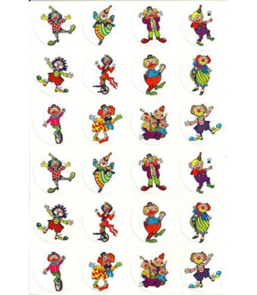 STICKER CLOWNS 1" 10 SHEETS