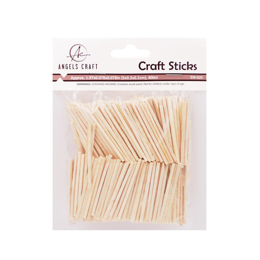 WOOD MATCH CRAFT STICKS 2" - 400 PACK