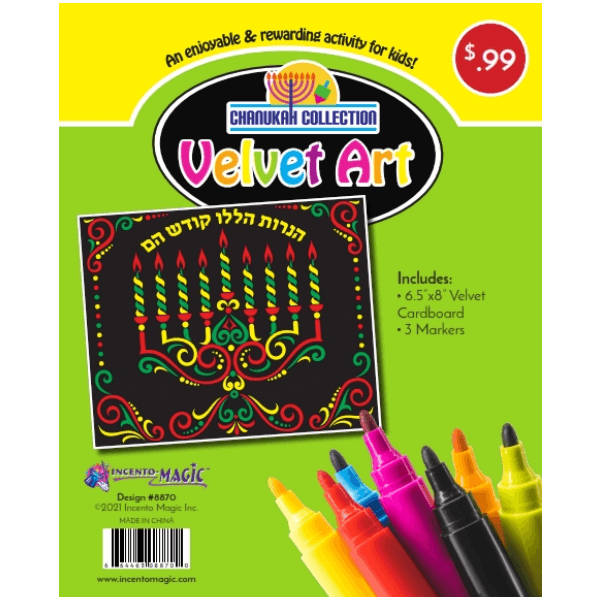 CHANUKAH VELVET ART:  MENORAH 6.5"X8" - Creative Kids