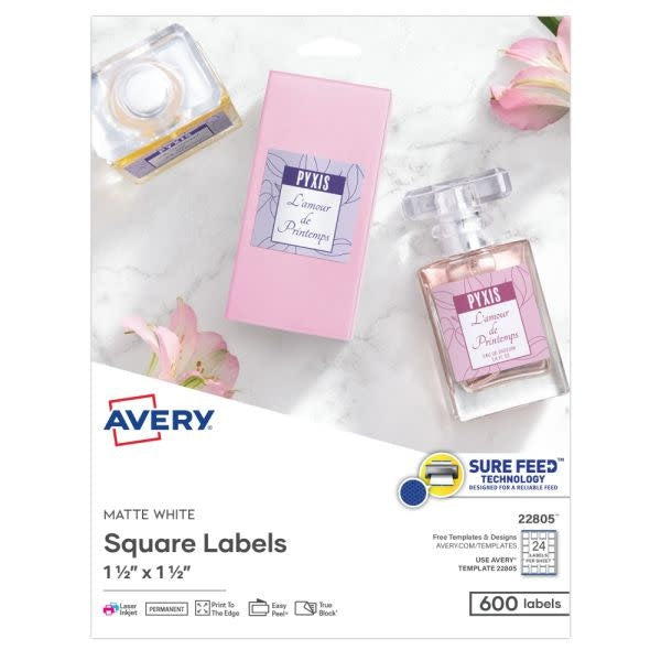 AVERY SQUARE MAILING LABEL 1.5"X1.5" 24 PER PAGE -25 SHEETS