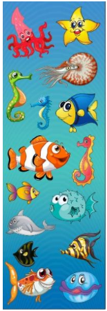 STICKERS -  Fish   Aquarium Die-Cut - 6 SHEETS