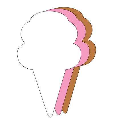CUT-OUTS LARGE: ICE CREAM 31PC 5.5"  assorted colors