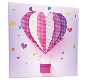 RHINESTONE CANVAS: HEART BALLOON 10X10