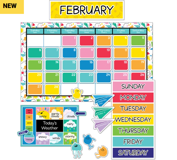 BULLETIN BOARD SET CALENDAR HAPPY PLACE - Creative Kids