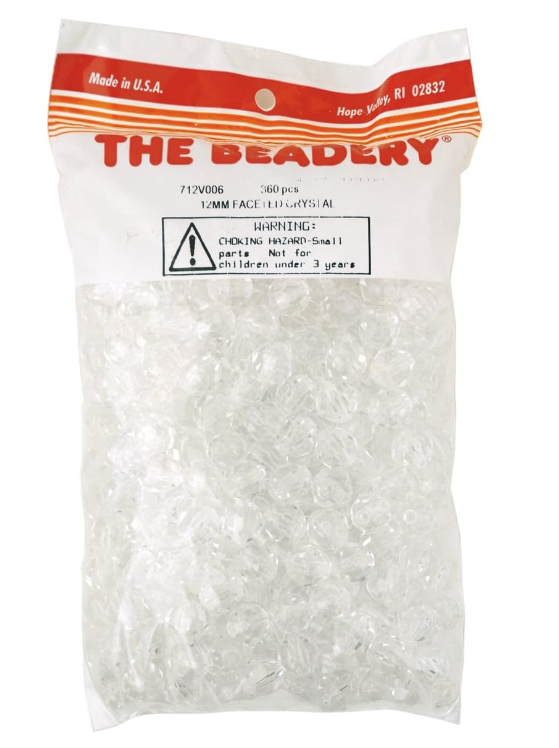 FACETED BEADS: 12MM CLEAR 360 PACK