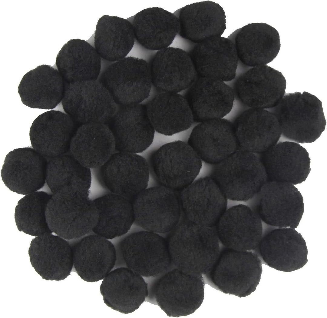 POM POMS:  1" -  BLACK 40 PACK
