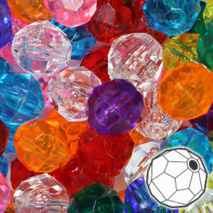 FACETED BEADS: 12MM  ASSORTED  360 PACK