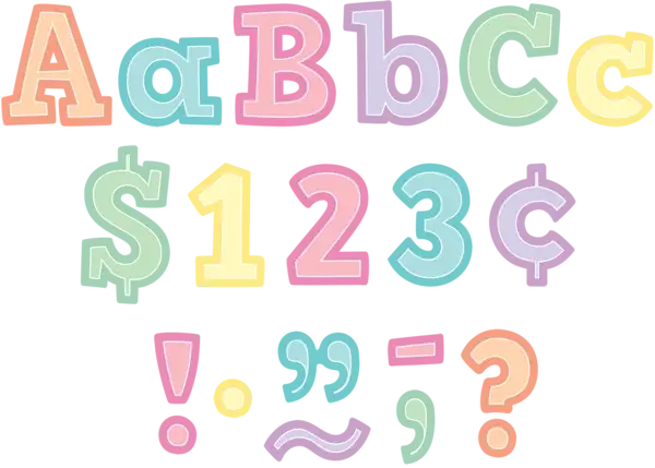 BOLD BLOCK READY LETTERS: PASTEL COLORS  4" COMBO PACK - Creative Kids