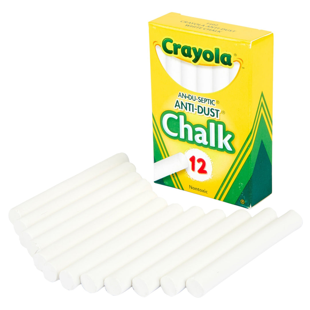 CRAYOLA DUSTLESS WHITE CHALK - 12/Pkg