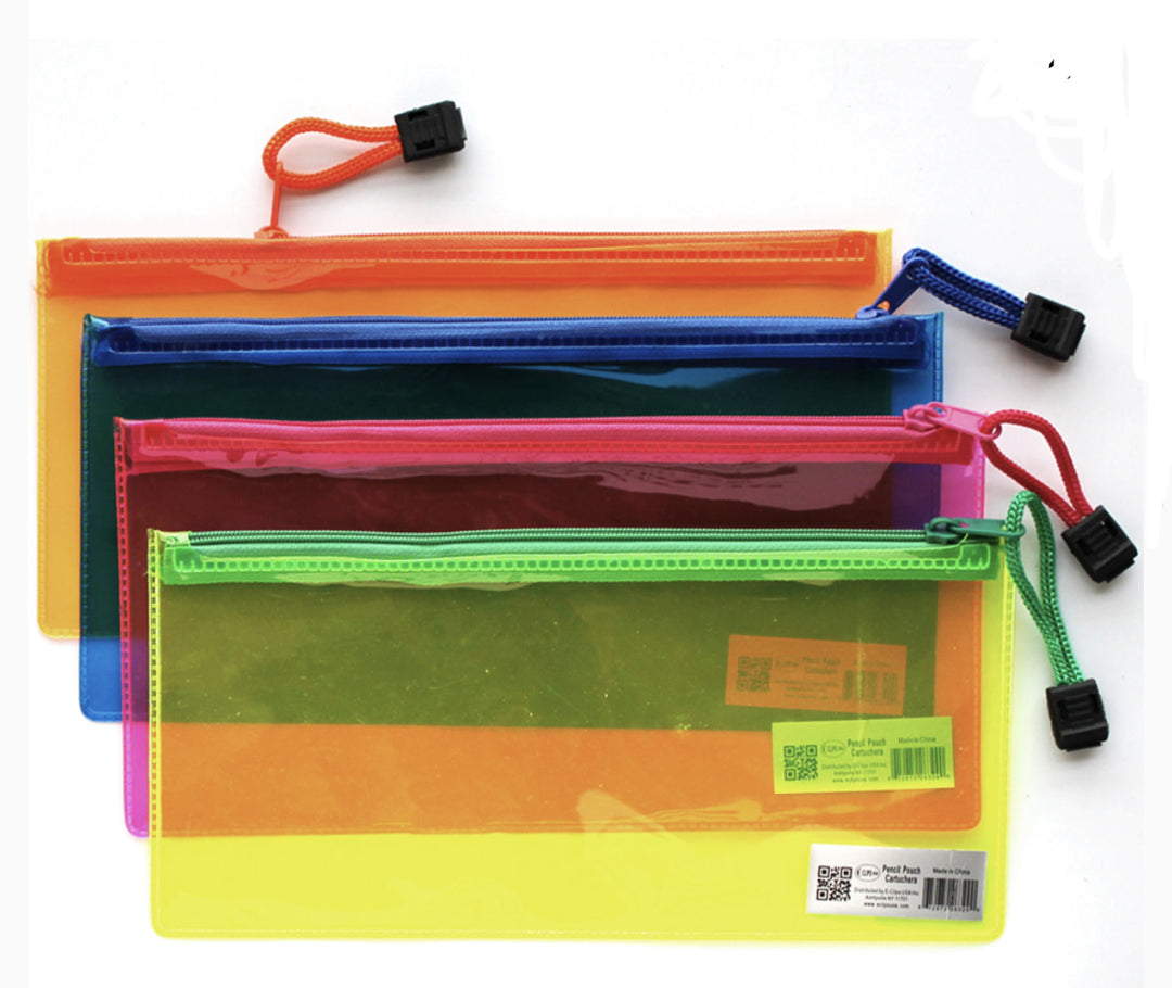 NEON PVC ZIPPER POUCH  9.5x4.5