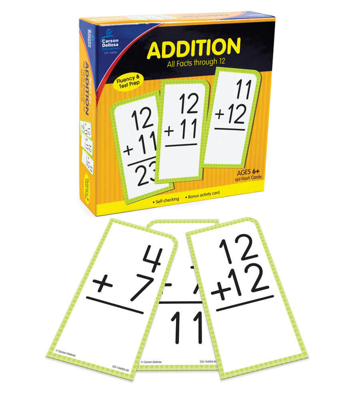 FLASH CARDS: ADDITION ALL FACTS THROUGH 12 - 169 CARDS