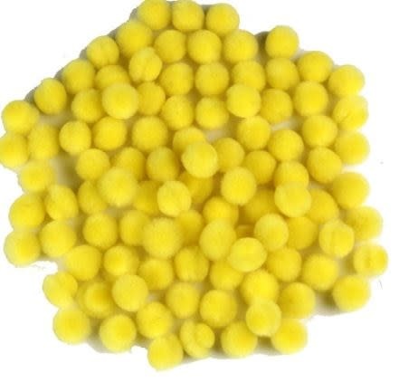 POM POMS: 10MM YELLOW 100 PACK