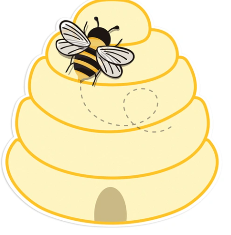 CUT OUT: BEE HIVE  5.5"X5.5" 36 PACK