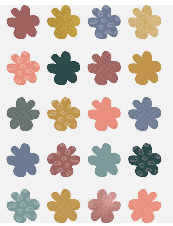 MINI CUT OUT: WONDERFULLY WILD FLOWERS 2.8"X2.8" - 36 PACK - Creative Kids