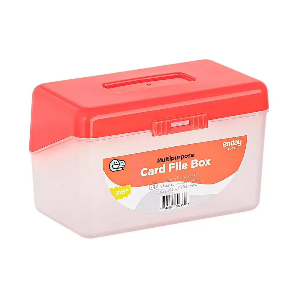 INDEX CARD FILE BOX 3"x5" - RED - Creative Kids