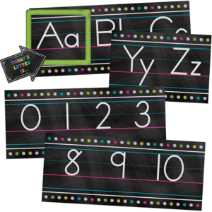 BULLETIN BOARD SET: CHALKBOARD BRIGHTS ALPHABET LINE