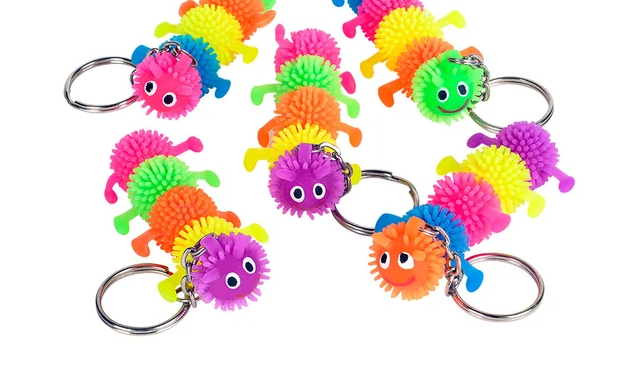 CATERPILLAR PUFFER KEYCHAIN