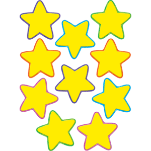 CUT OUTS: YELLOW STARS 6"  30 PACK