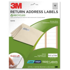 WHITE MAIILING LABELS 25 sheets 60 per sheet 2/3"x1 3/4"