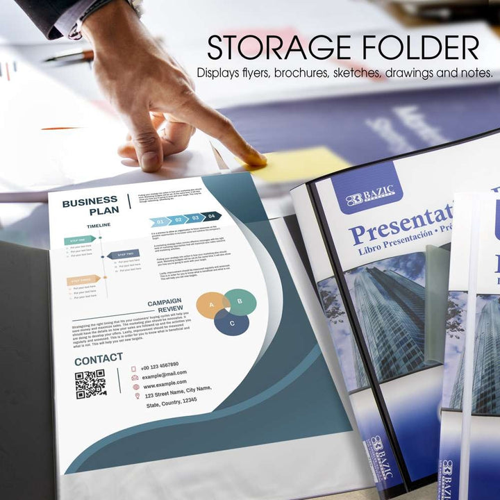 PRESENTATION BOOK HOLDS 8.5"X11" SHEETS - 20 SHEET CAPACITY