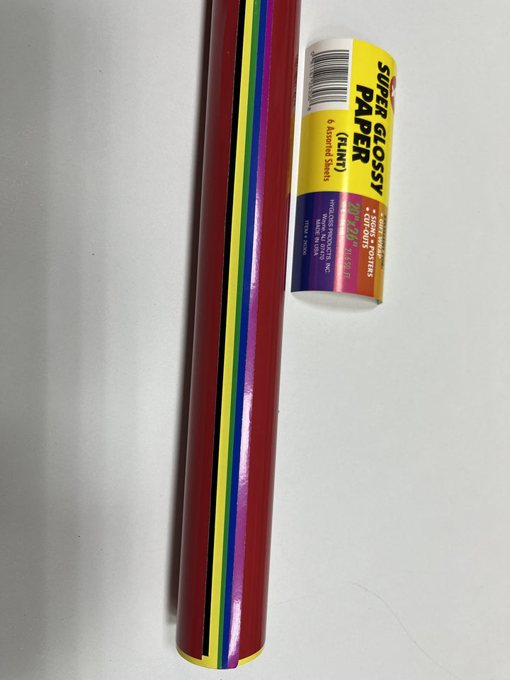 Super Glossy Paper 6 assorted sheets 20"x26" ea rolled